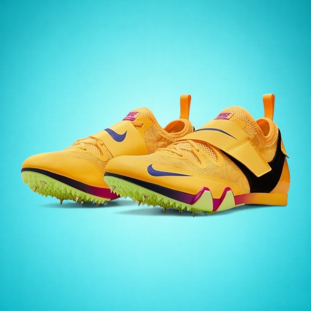 New Nike Pole Vault Elite Track & Field‎ Jumping Spikes, Citron, Size 13 Men